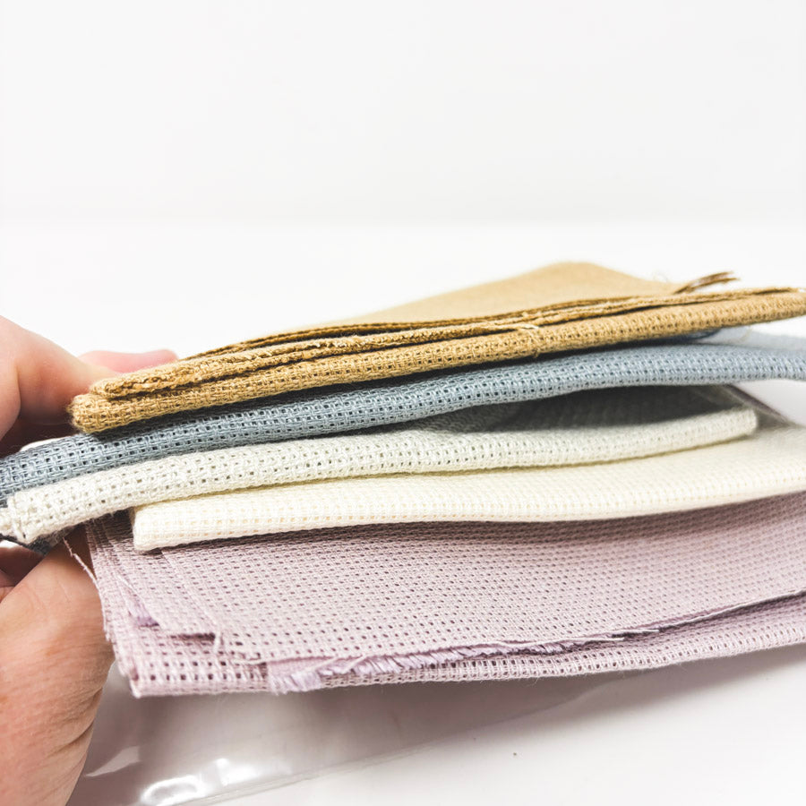 Small Bundle of Muted Rustic Open Weave Cross Stitch Fabric