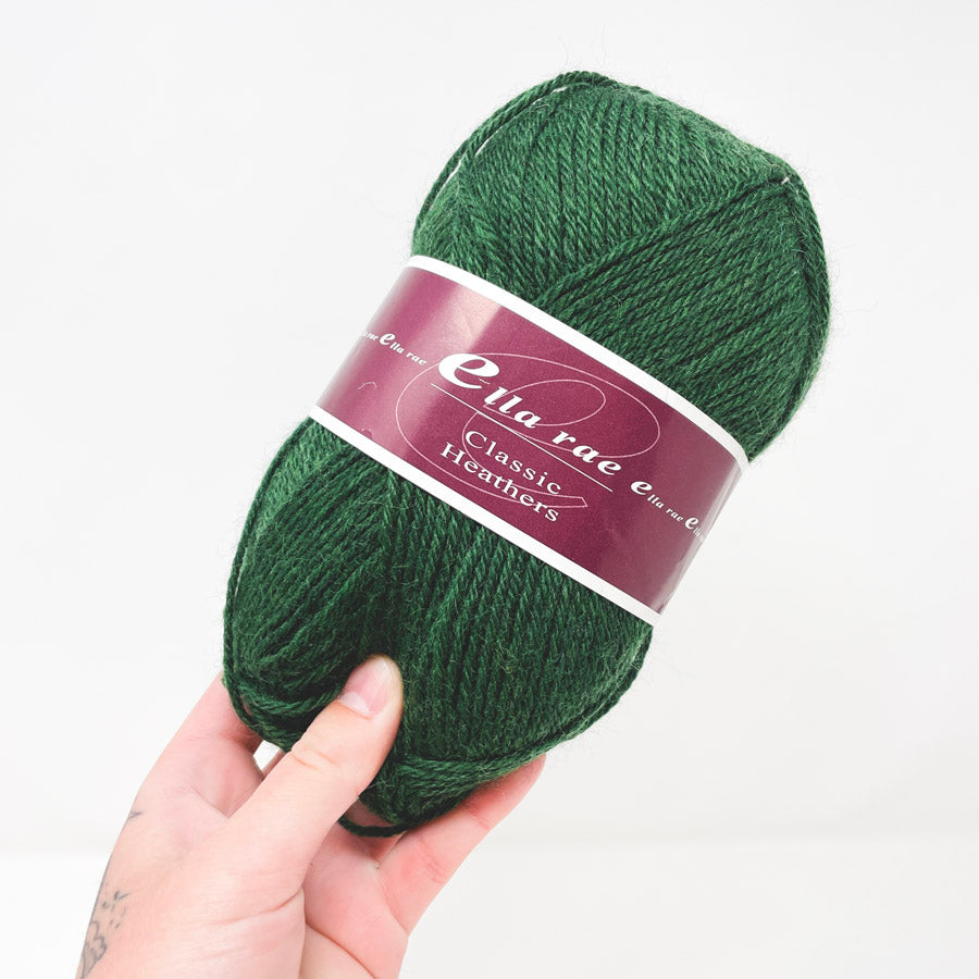 Ella Rae Classic Heathers Wool Yarn - Rich Green