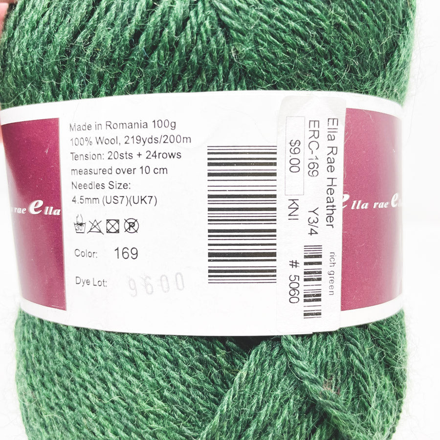Ella Rae Classic Heathers Wool Yarn - Rich Green