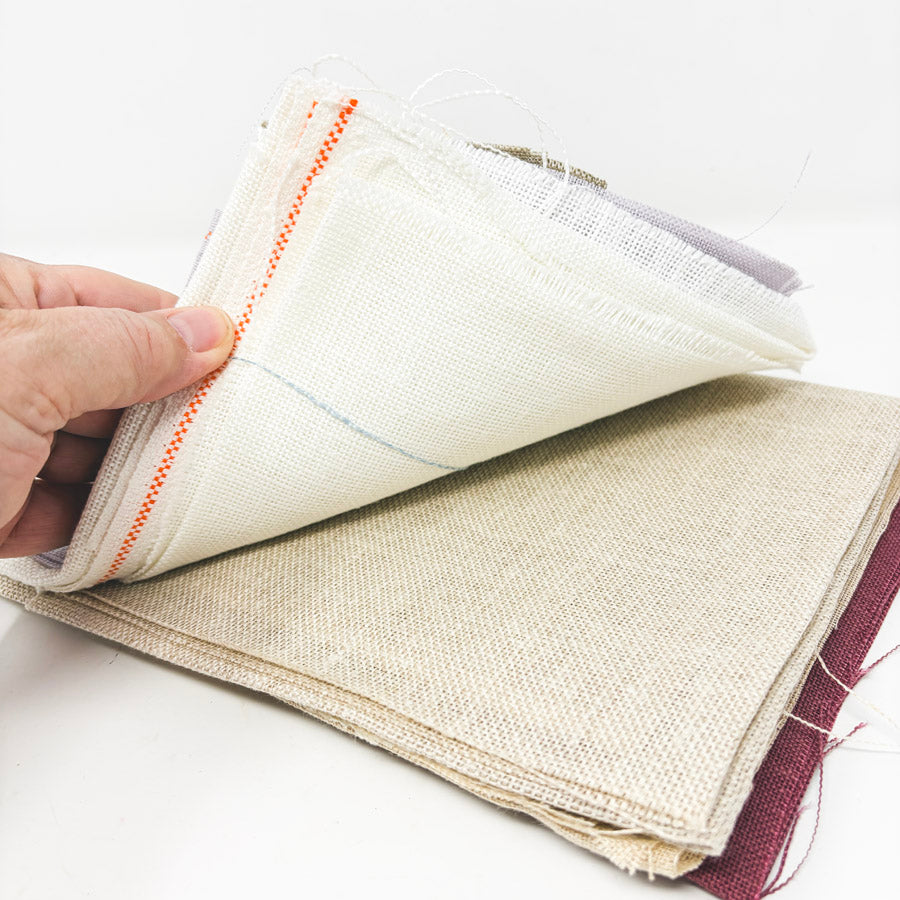 Bundle of Asst. Color Linen & Aida Cross Stitch Fabrics - Mixed Cuts