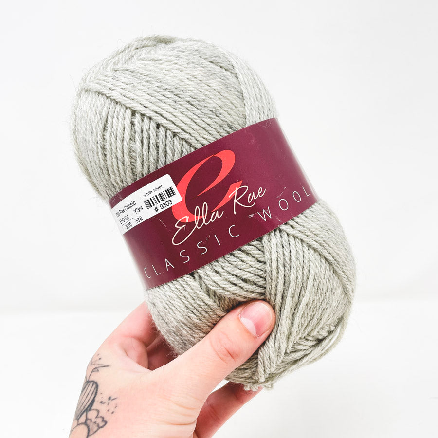 Ella Rae Classic Wool Yarn - Gray 191
