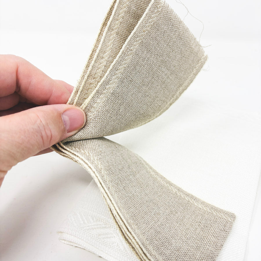 Linen Banding Bundle - White and Oat (2)