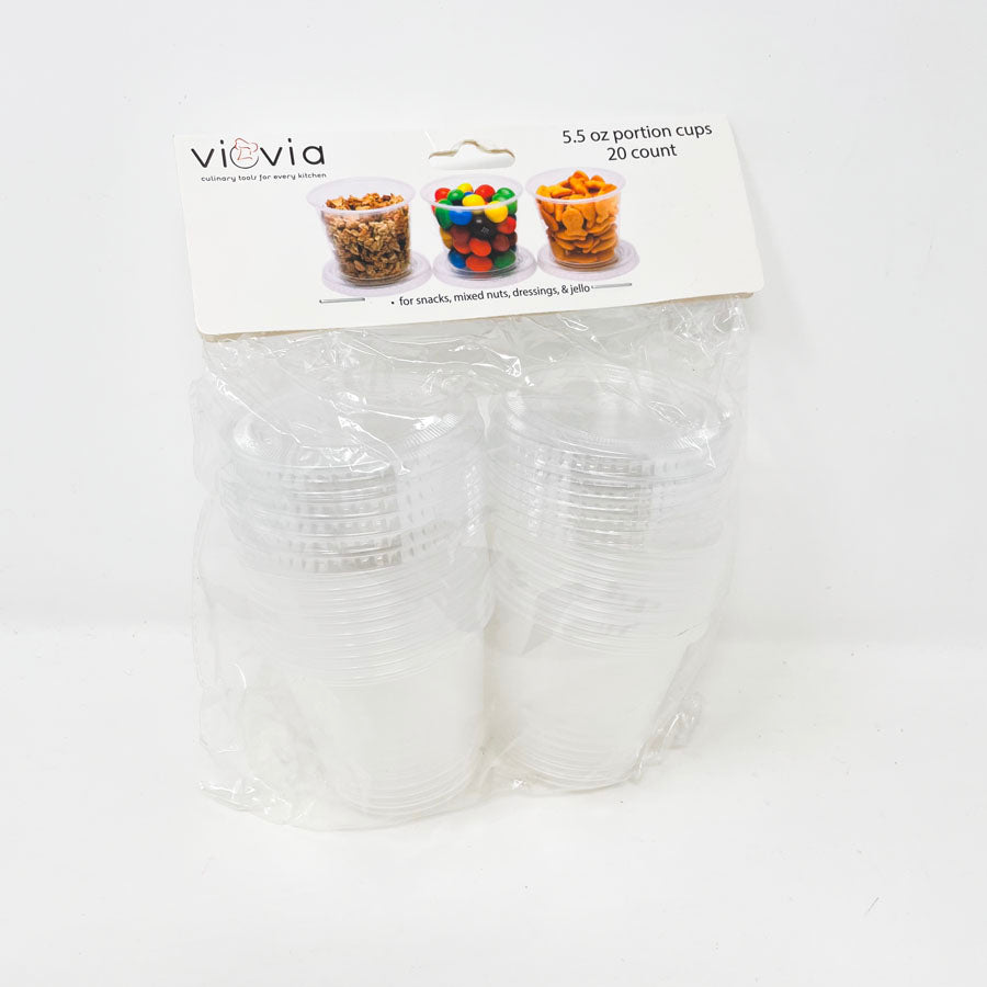 Viovia 5.5 oz Plastic Cups with Lids