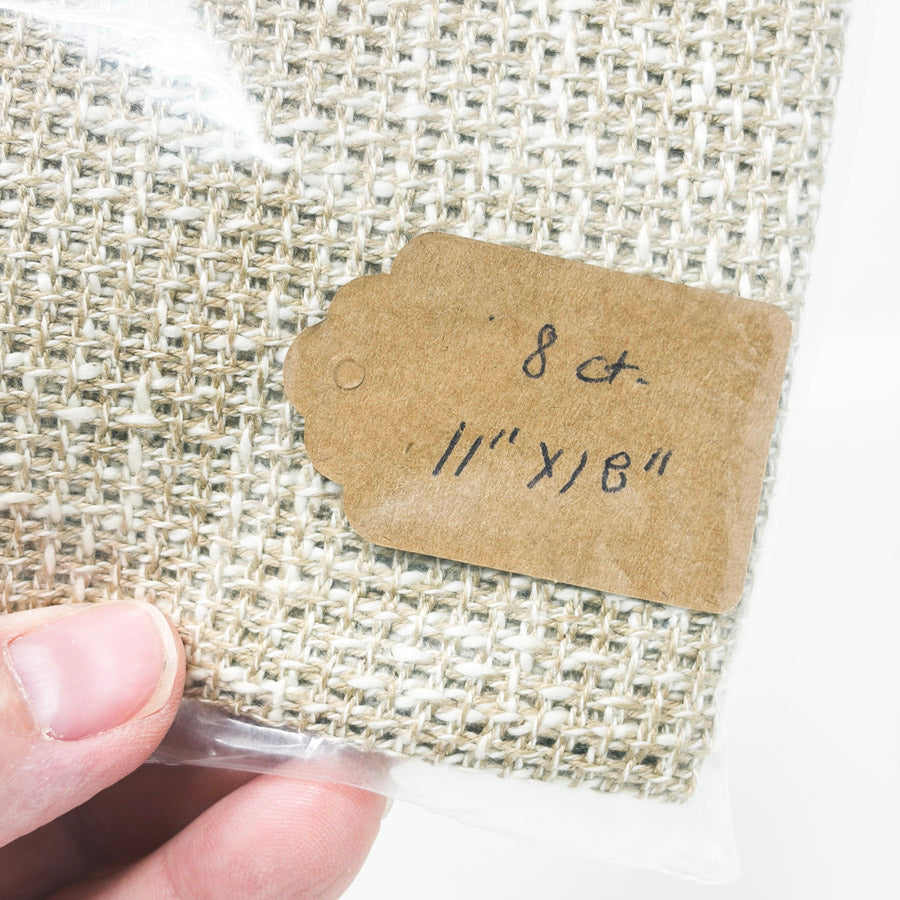 8 Count Rustic Tan/White Open Weave Fabric – 11" x 18"