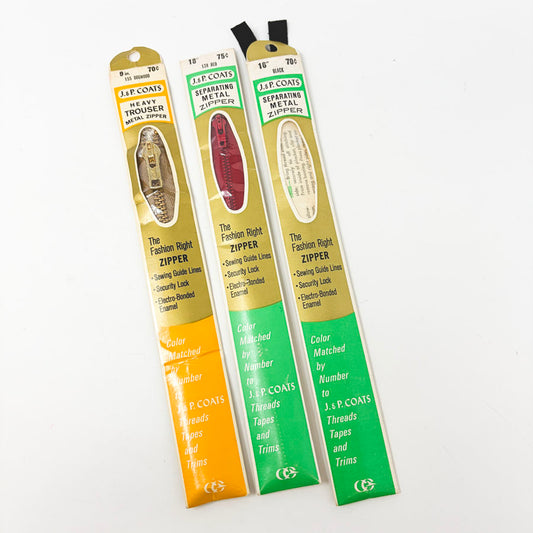 J & P Coats Metal Zippers