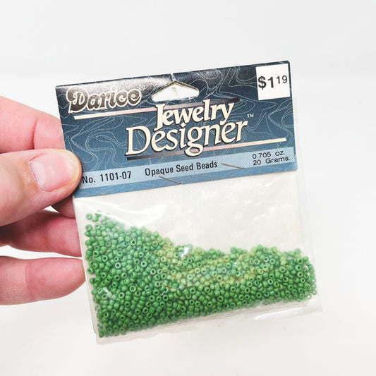 Darice Green Opaque Seed Beads