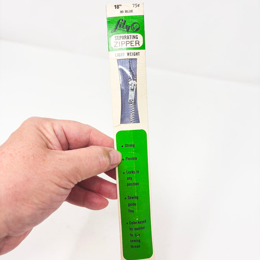 Lily 18" Blue Zipper