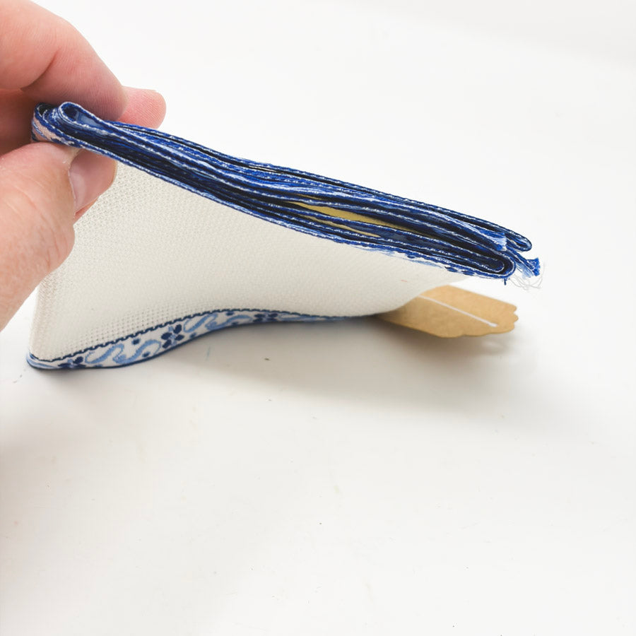 18 ct Blue Ribbon Edge Linen Banding – 4.75" x 34"