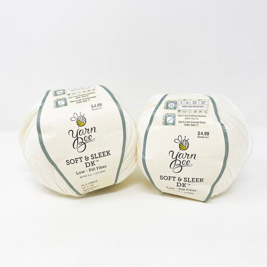 Yarn Bee Soft & Sleek DK Yarn – Ivory (1)