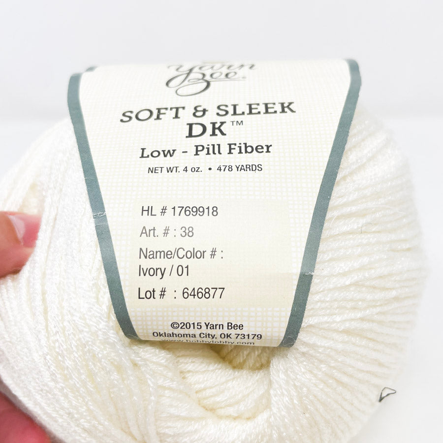 Yarn Bee Soft & Sleek DK Yarn – Ivory (1)