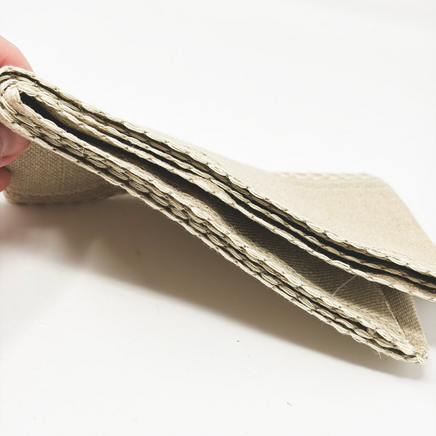 26 ct Tan Aida White Scallop Edge Banding