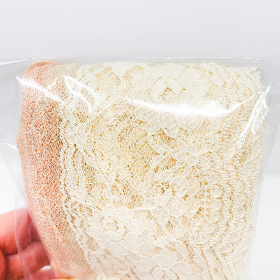 Peach and Cream Scallop Lace