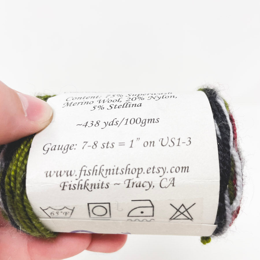 Fishknits Panache Fingering Yarn Remnant - Wicked