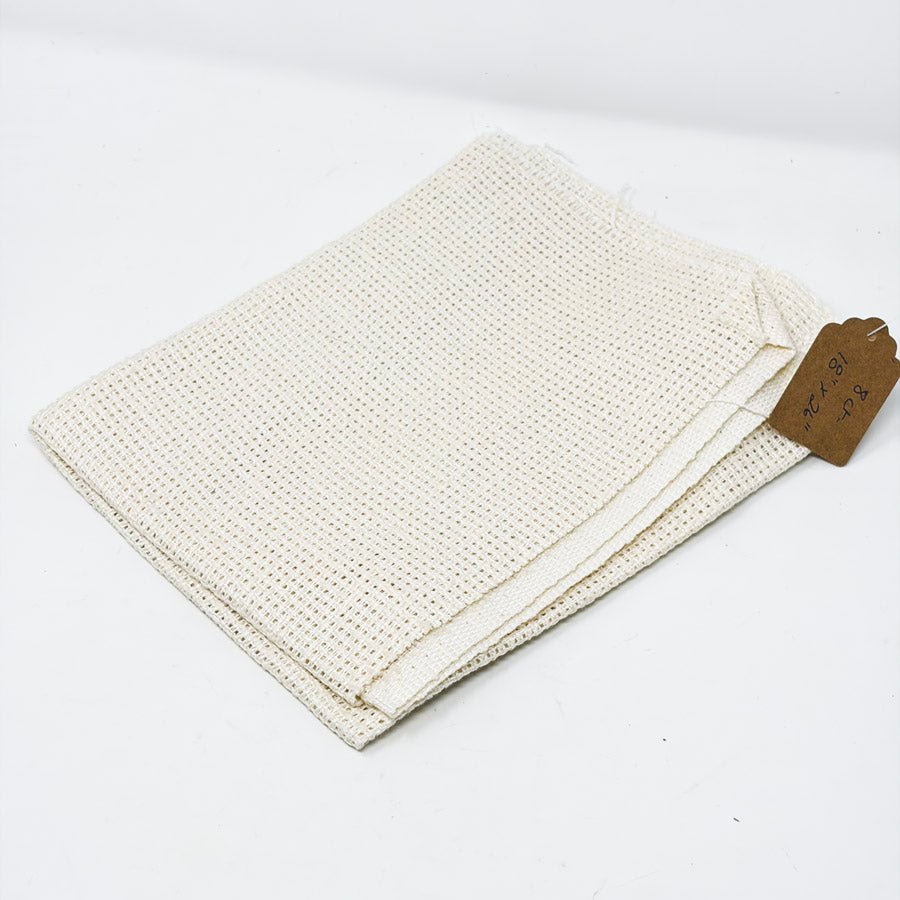 8 Count Rustic Cream Open Weave Fabric – 18" x 26"