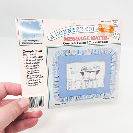 Message Matte Complete Counted Cross Stitch Kit - The Bath #8009