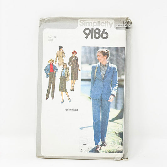 Vintage Simplicity Suit Sewing Pattern 9186 - Size 14