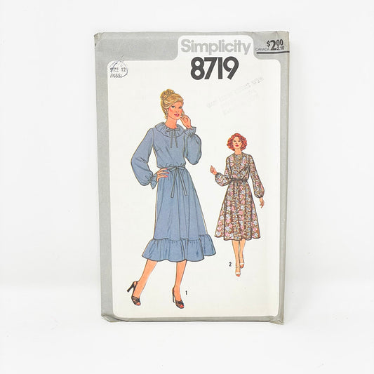 Vintage Simplicity Dress Sewing Pattern 8719 - Size 12