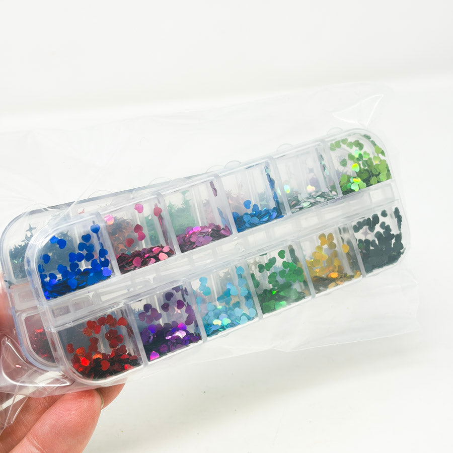 Heart and Star Glitter Sequins for Nail Art