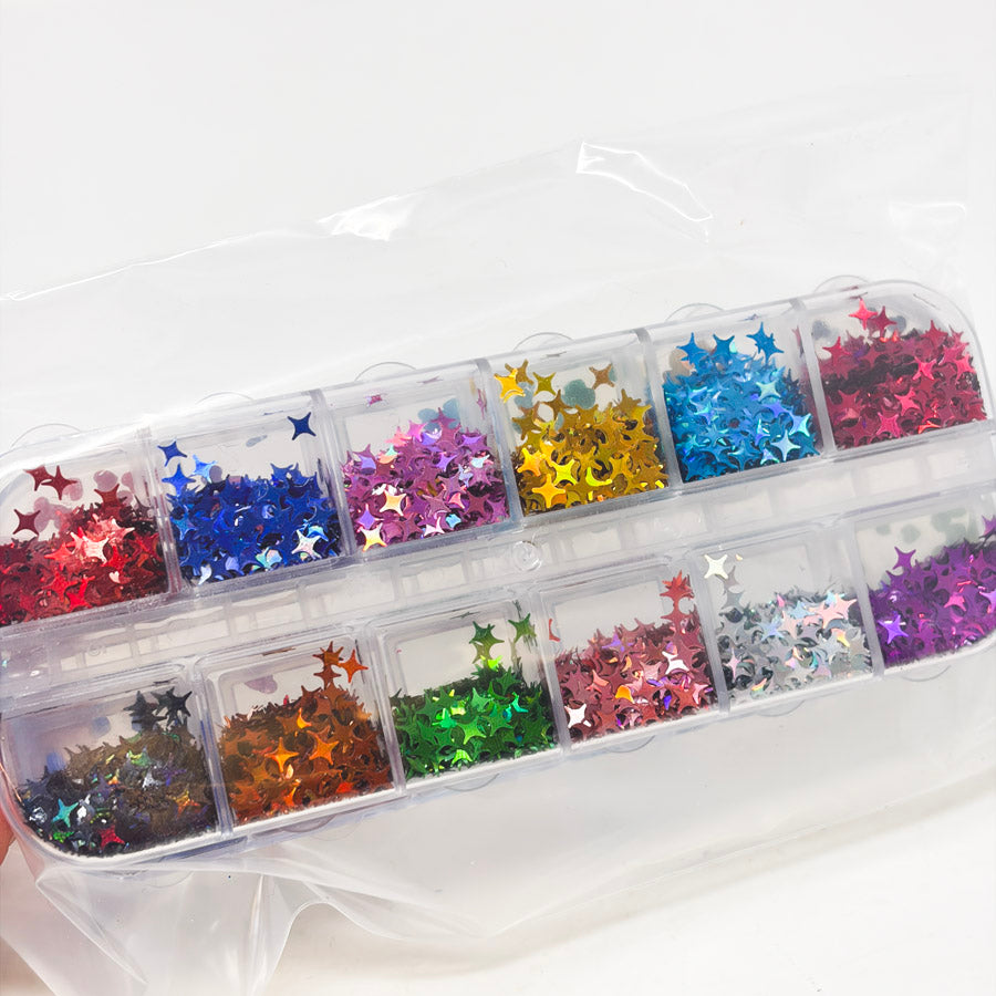 Heart and Star Glitter Sequins for Nail Art