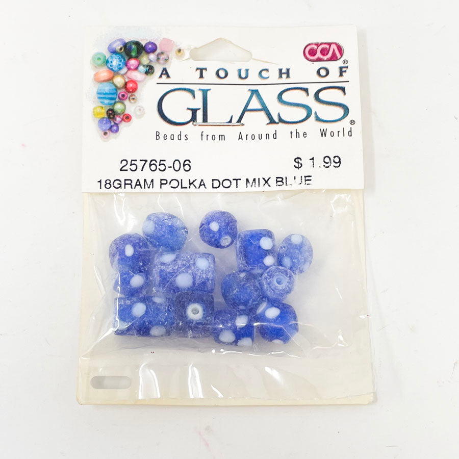 A Touch of Glass - Polka Dot Mix Blue