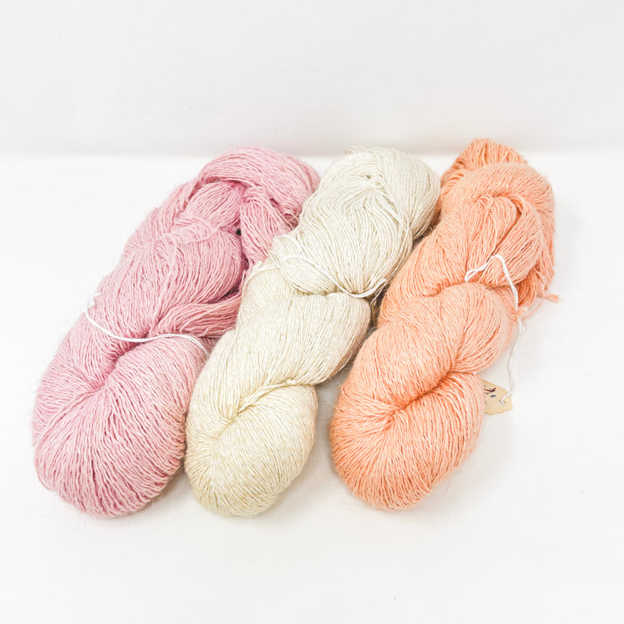 Skeins of Pastel Colored Warping Linen