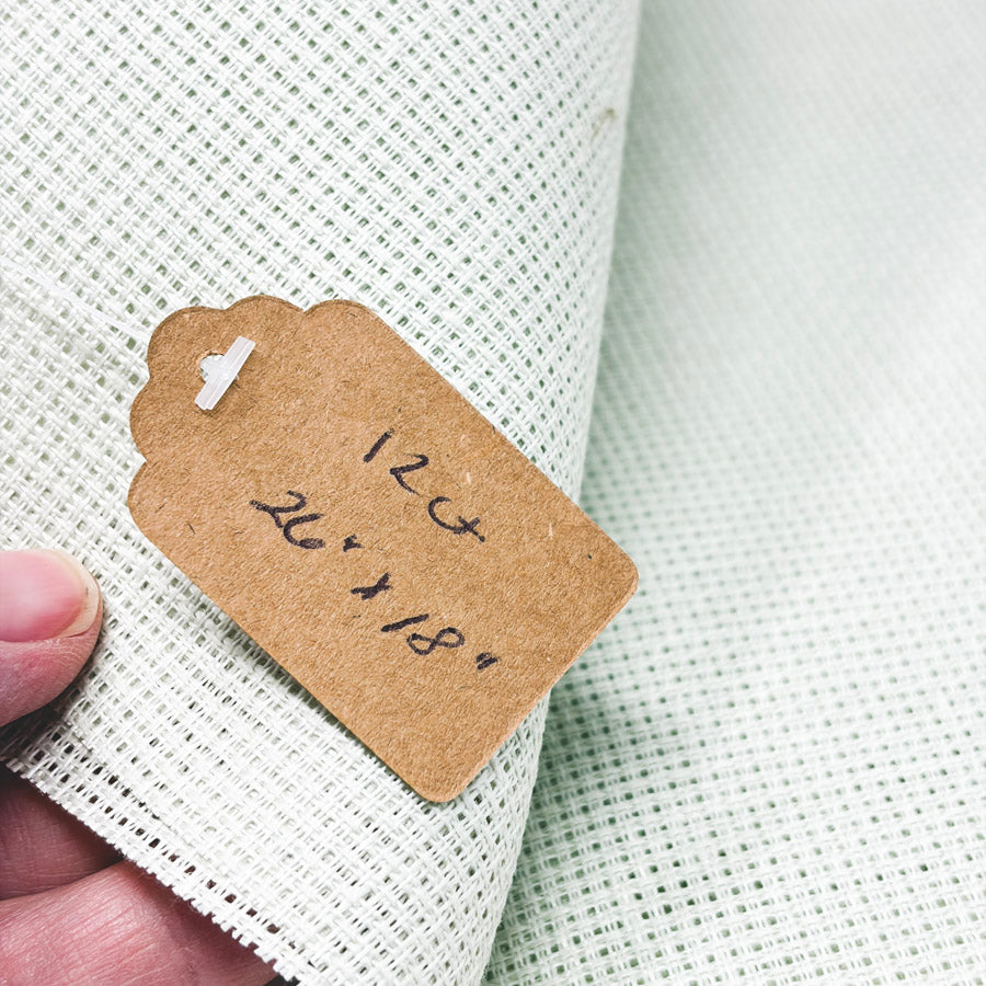 12 Count Rustic Seafoam Open Weave Fabric – 26" x 18"