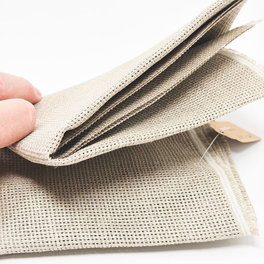 20 Count Stiff Tan Linen Fabric – 26" x 24"