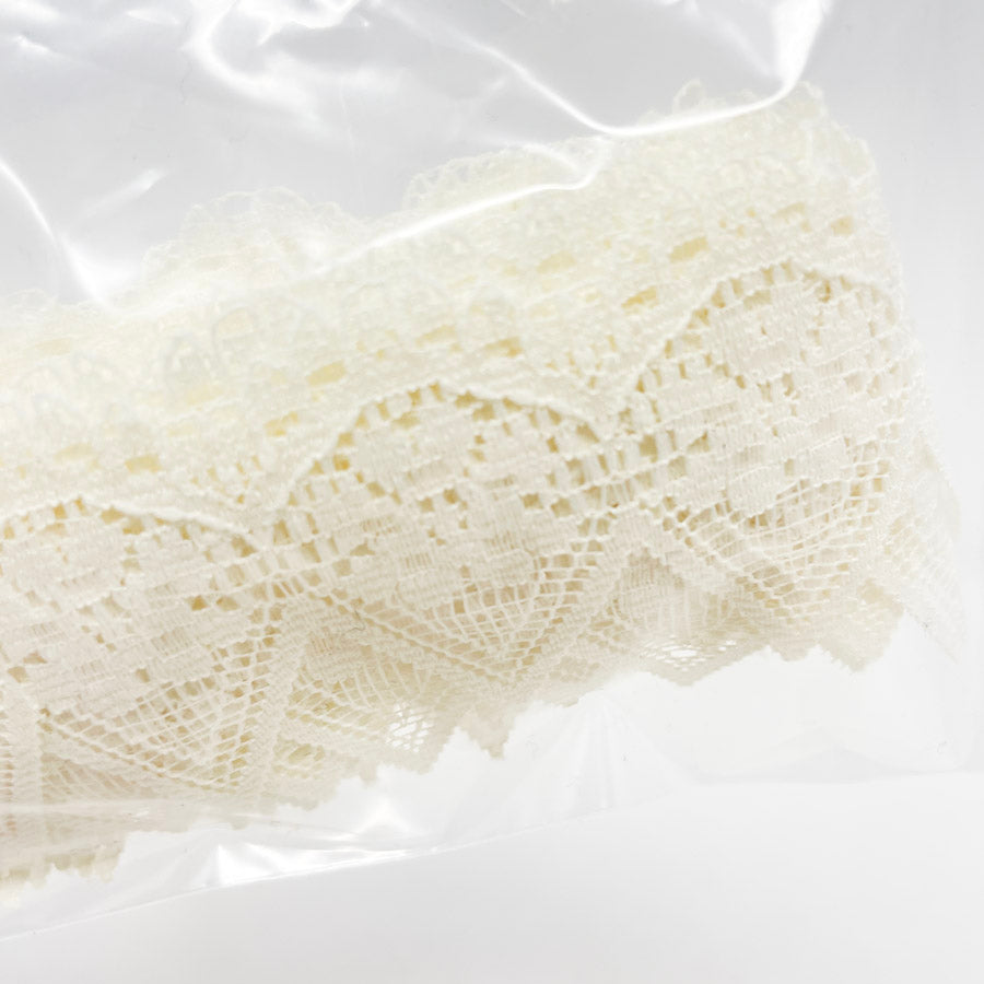 Cream Diamond Edge Lace- 1.5" Wide