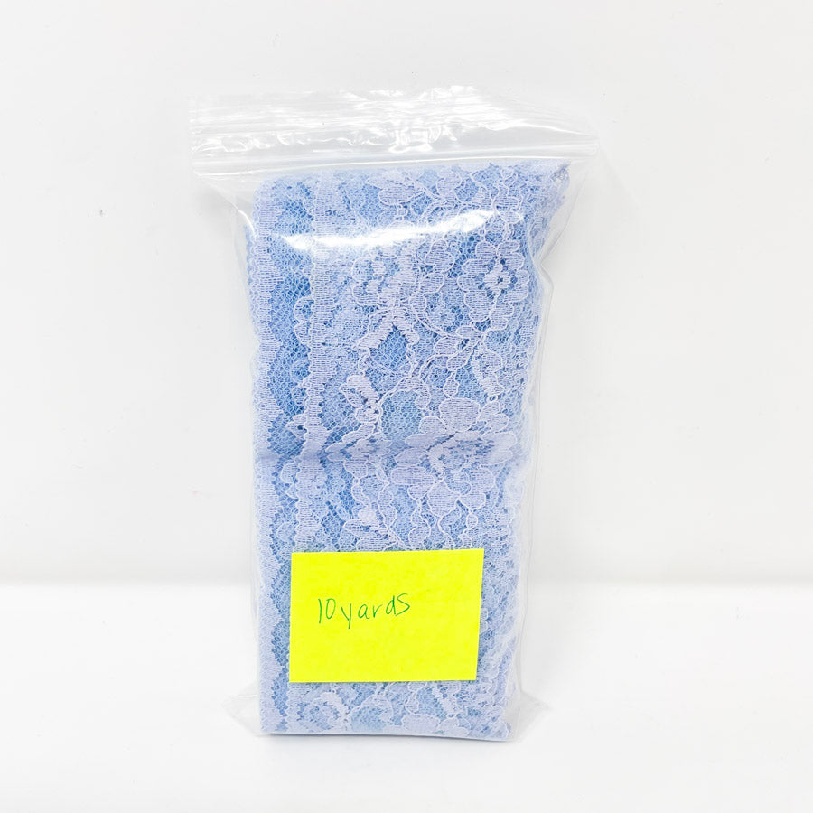 10 Yds Blue Floral Lace 2.5" Width