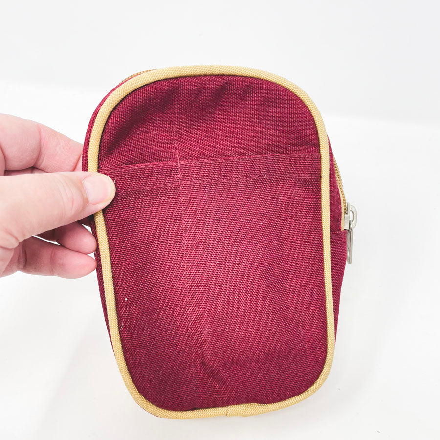 Burgundy Cloth Zipper Pouch