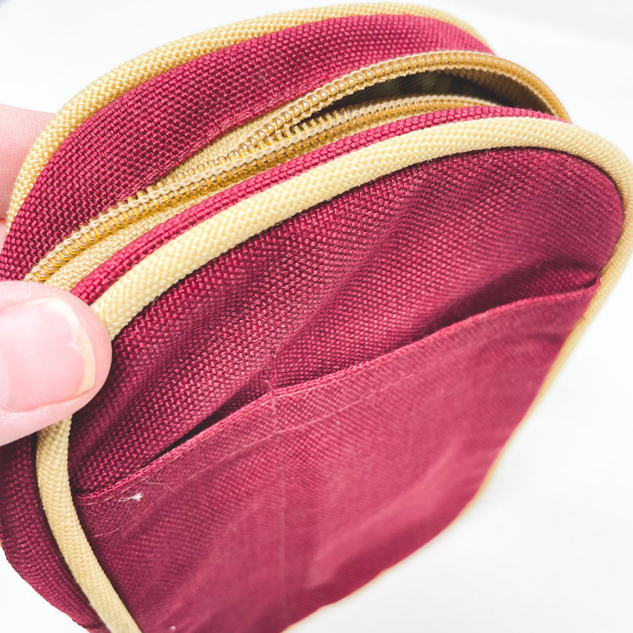 Burgundy Cloth Zipper Pouch