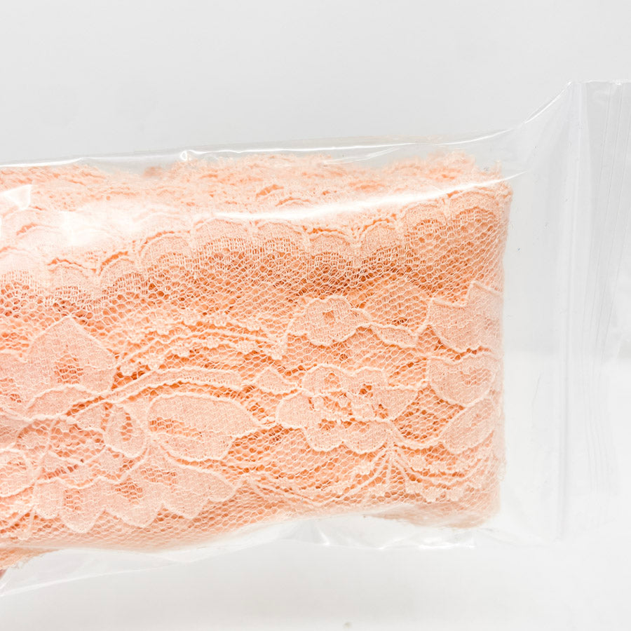 5 Yds Floral Pink Lace 2.5" Width