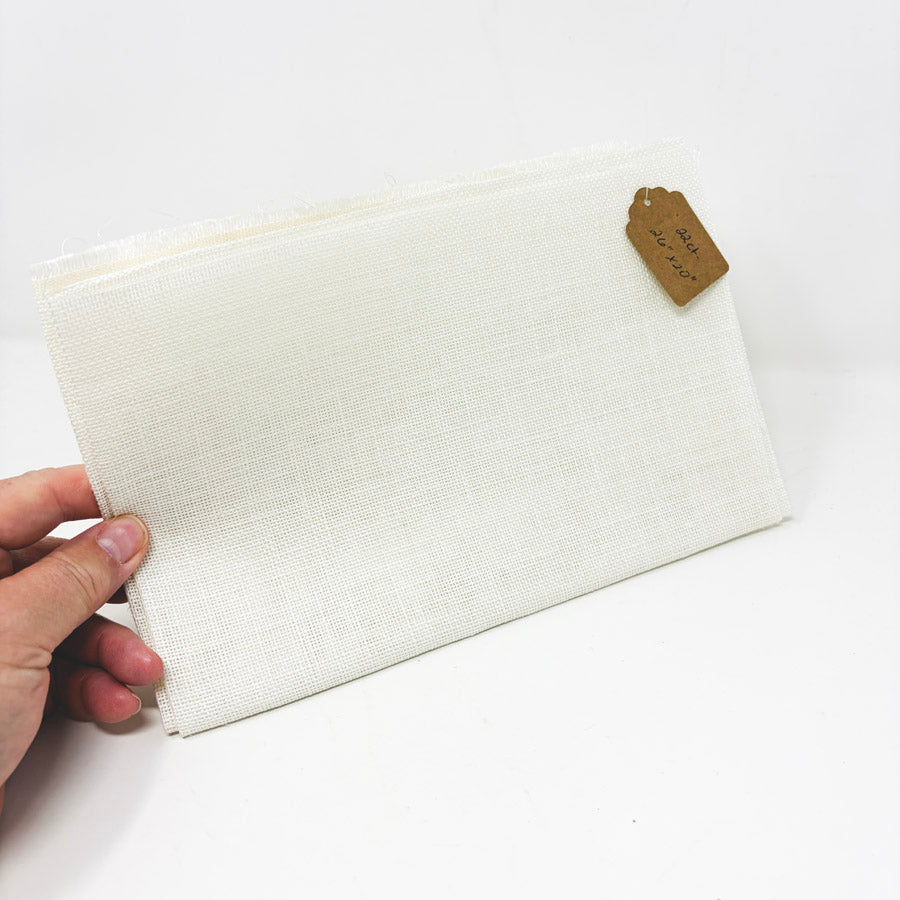 22 Count Stiff Cream Linen Fabric – 26" x 20"