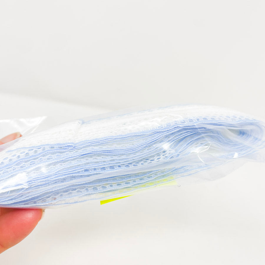 Blue and White Scallop Lace 1" wide - 5 yards