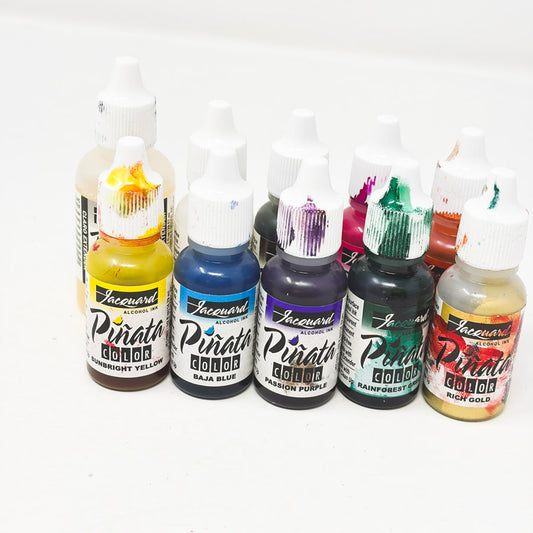 Jacquard Pinata Alcohol Ink 9 pc Set With Claro Extender