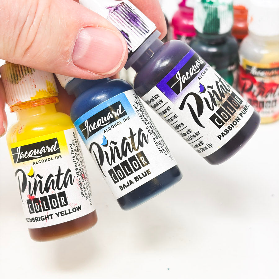 Jacquard Pinata Alcohol Ink 9 pc Set With Claro Extender
