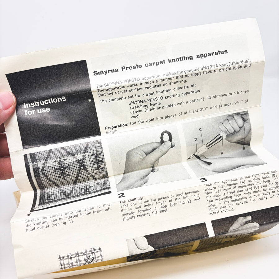Vintage Smyrna Presto Carpet Knotting Apparatus
