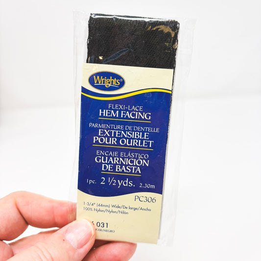 Wrights Black Flexi Lace Hem Facing