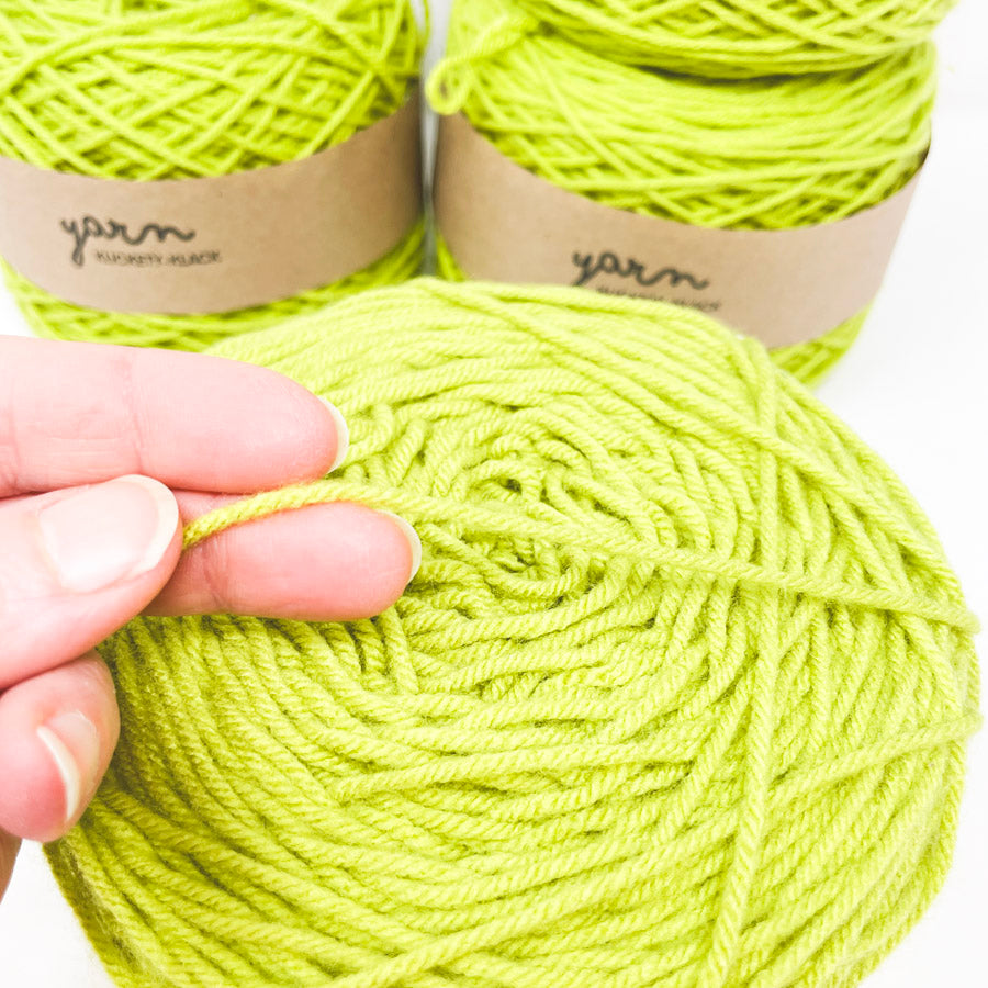 Bright Green Acrylic Yarn Cakes (1)