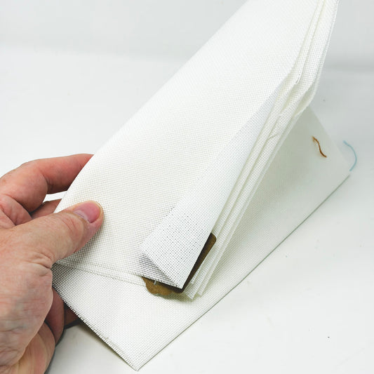 24 Count Stiff White Evenweave – 17" x 17"
