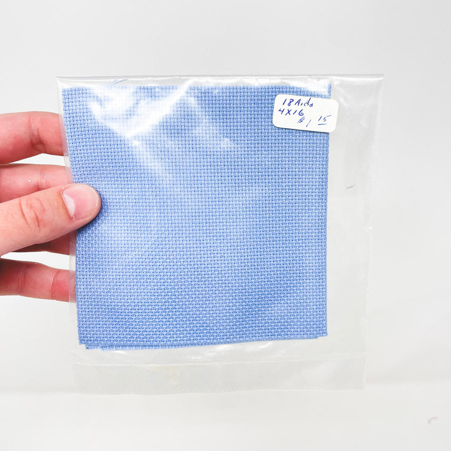 18 Count Light Blue Aida – 4" x 16"
