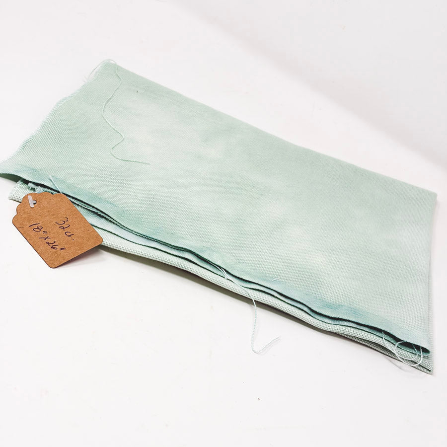 32 Count 26" x 18" Evenweave Fabric - Lt Green on White