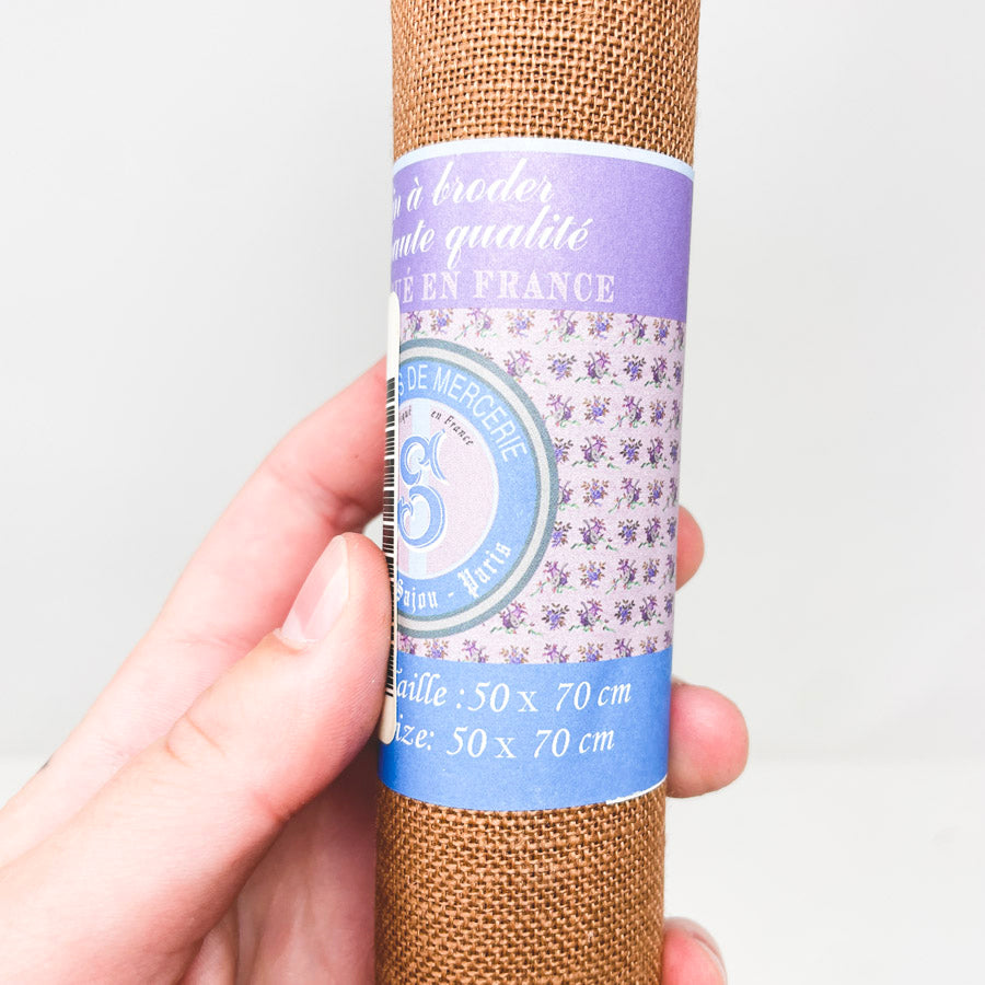 Sajou Linen Embroidery Fabric – 32 Count Cross Stitch Linen - Bark