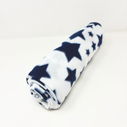 58" x 1 yd Blue Stars Lightweight Fleece