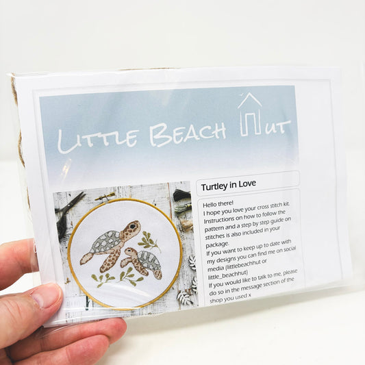 Little Beach Hut Turtle Cross Stitch Kit (Started)