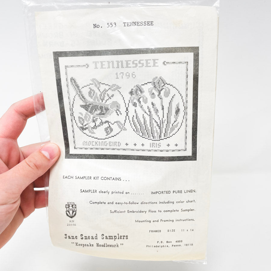 Vintage Jane Snead Embroidery Sampler Kit – Tennessee