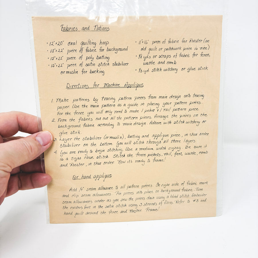 Rooster Applique Pattern