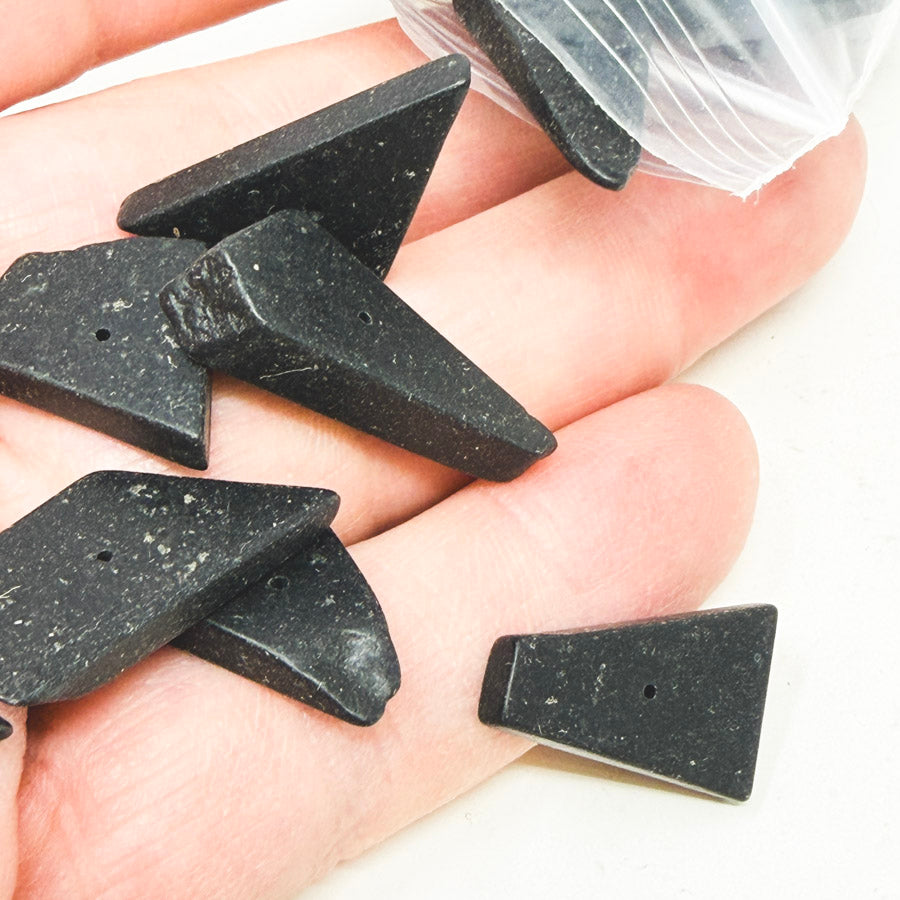 Black Stone Irregular Shaped Beads