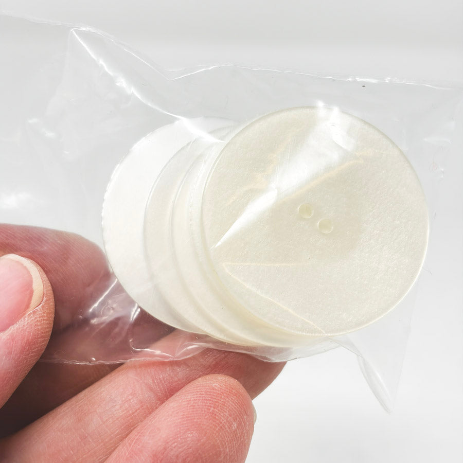 Large White Button Set - 5 ct