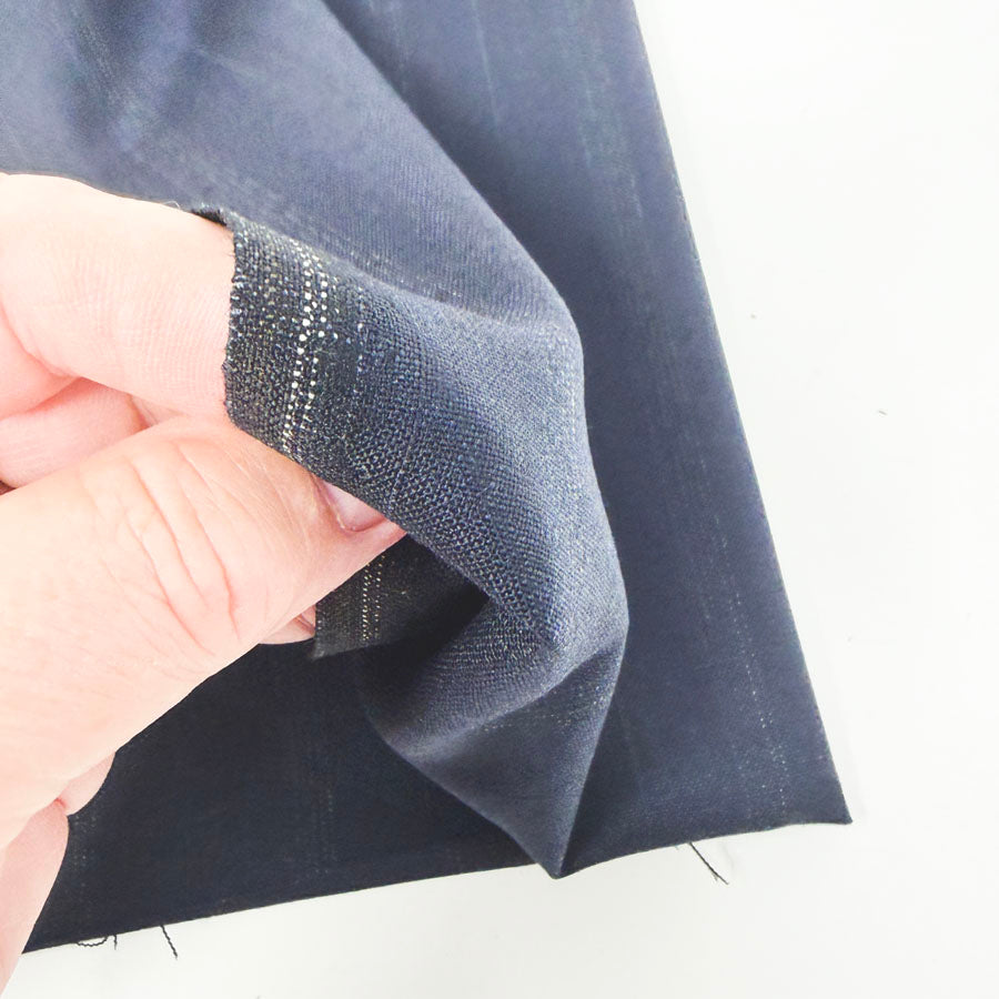 42" x 48" Dark Navy Subtle Stripe Fabric